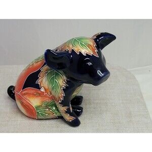 2002 NATURE'S PALETTE PORCELAIN PIG FIGURINE BY WILLOW HALL